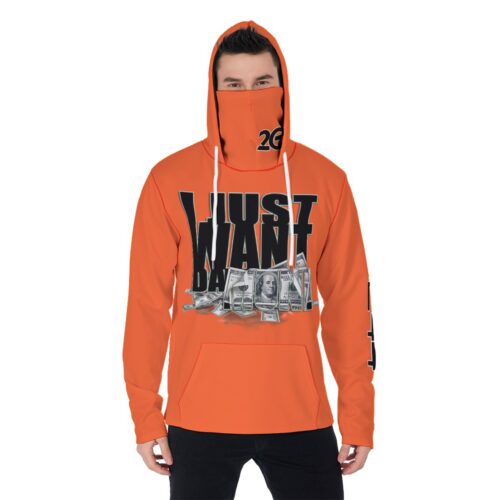 Men's Heavy Fleece Hoodie With Mask - 2GS - MONEY - ORG