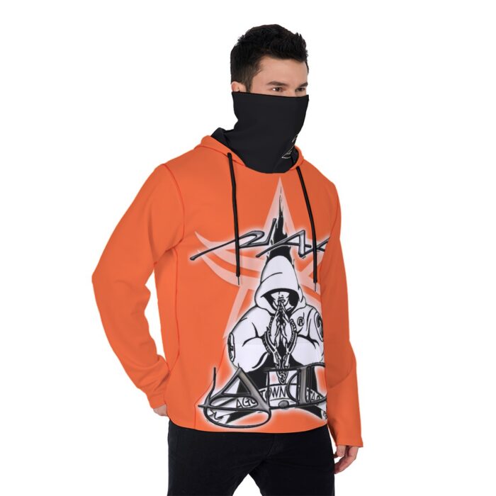Men's Heavy Fleece Hoodie With Mask - 2GS - AGG - ORG - Image 2