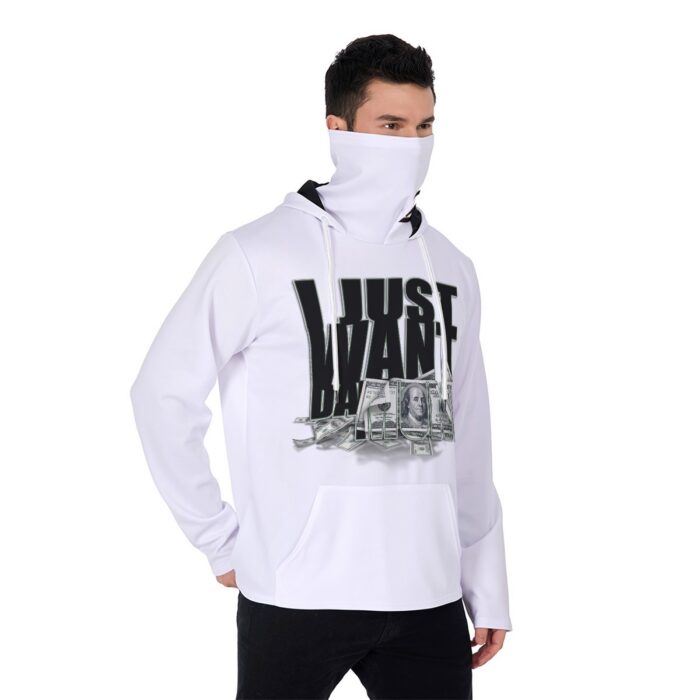 Heavy Fleece Hoodie With Mask - 2GS - MONEY - WHT - Image 2