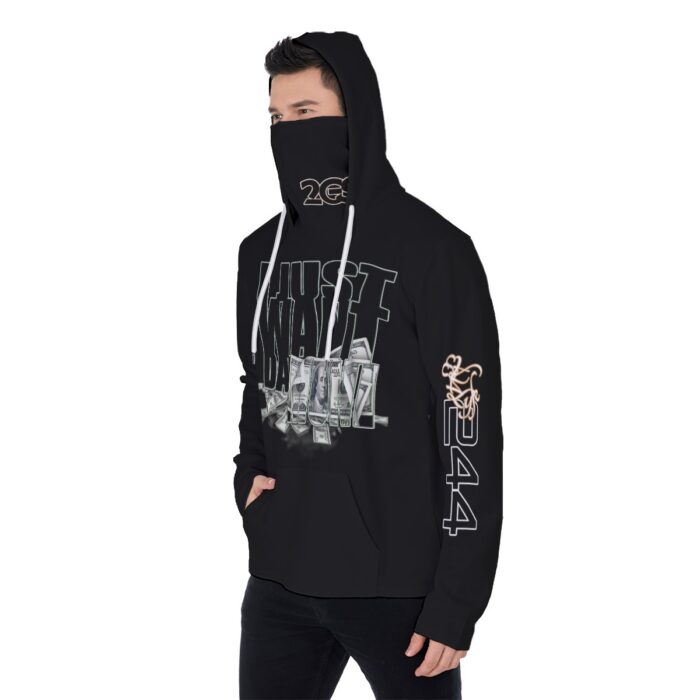 Heavy Fleece Hoodie With Mask - 2GS - MONEY - BLK - Image 3