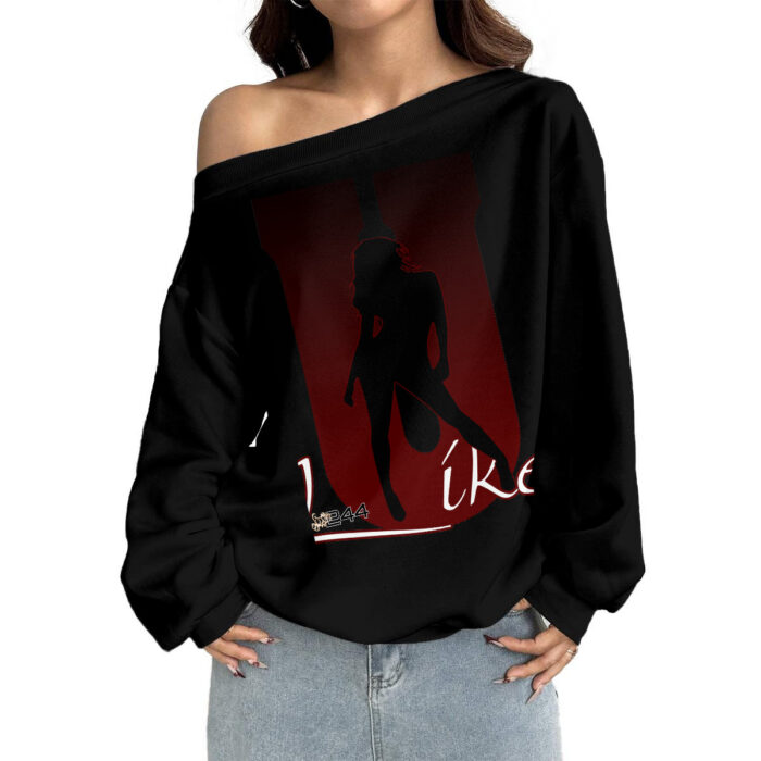 Off-Shoulder Sweatshirt with Micro-Fleece Lining - 2GS - ULIKE - Image 3