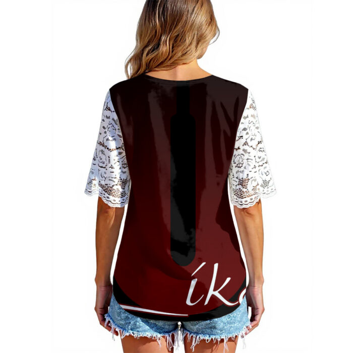 Lace Sleeve Shirt - 2GS - ULIKE - BLK - Image 2