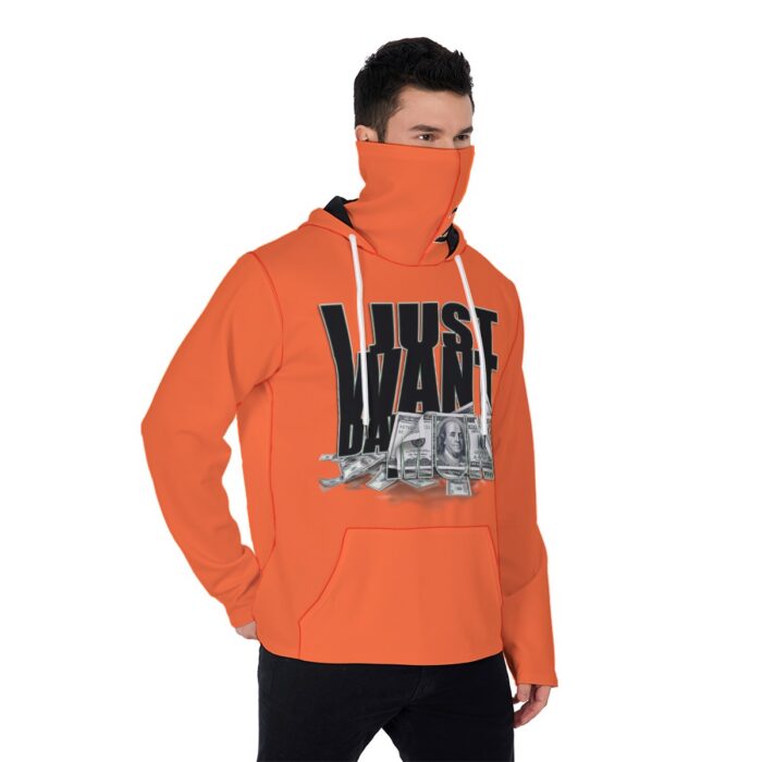 Men's Heavy Fleece Hoodie With Mask - 2GS - MONEY - ORG - Image 2