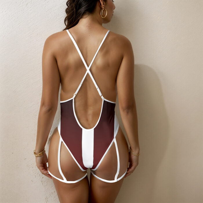 Sexy Tie One-Piece Swimsuit - 2GS - ULIKE - BLK - Image 2