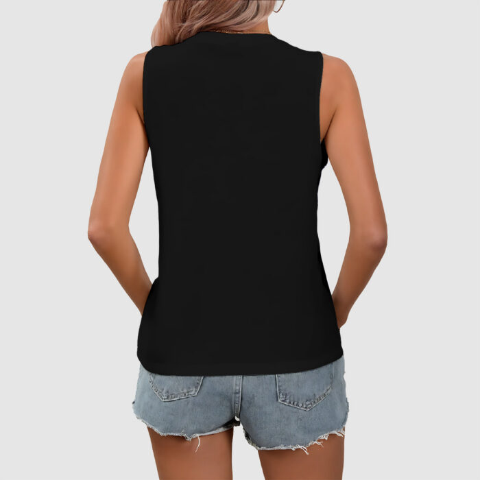Sleeveless V-Neck Tank Top - 2GS - ULIKE - BLK - Image 2