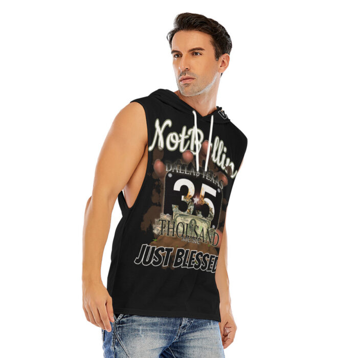Sleeveless Pullover Hoodie - 35M - BLESSED - BLK - Image 2