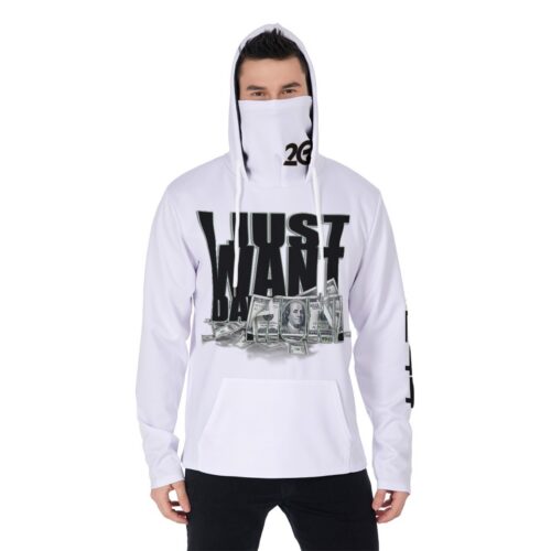 Heavy Fleece Hoodie With Mask - 2GS - MONEY - WHT