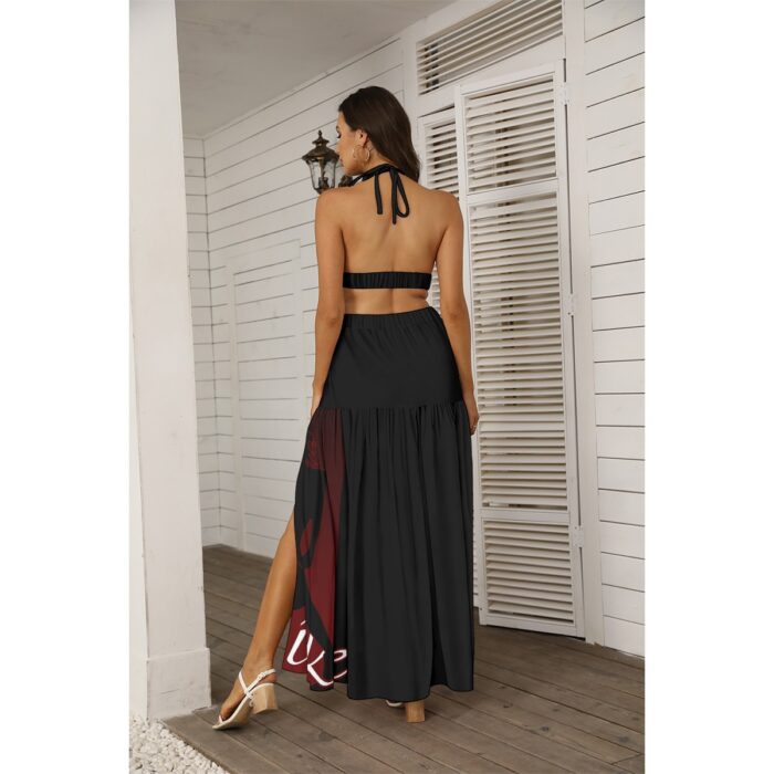 Tie Back Wrap Dress - 2GS - ULIKE - BLK - Image 3