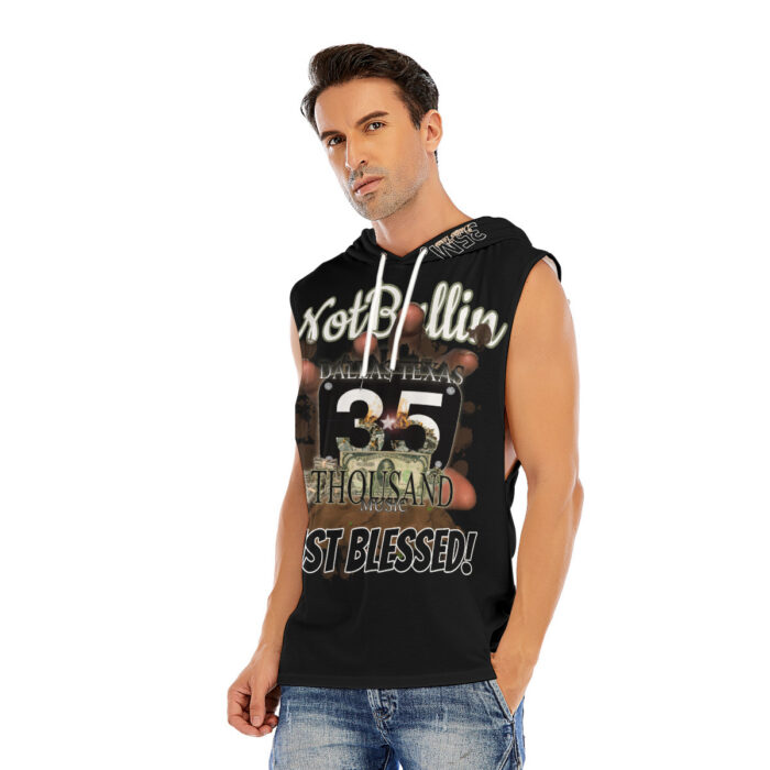 Sleeveless Pullover Hoodie - 35M - BLESSED - BLK - Image 3