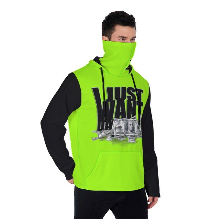 Men's Heavy Fleece Hoodie With Mask - 2GS - MONEY - SAFETY - Image 2