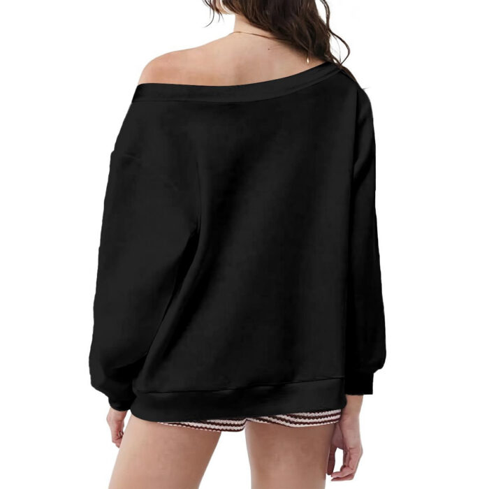 Off-Shoulder Sweatshirt with Micro-Fleece Lining - 2GS - ULIKE - Image 4
