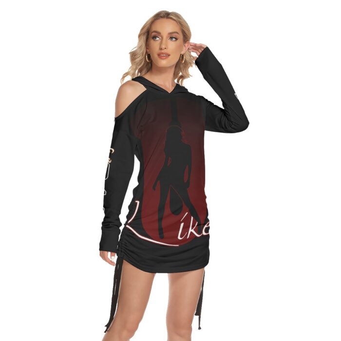 One-shoulder Dress With Waist Shirring - 2GS - ULIKE - BLK - Image 3
