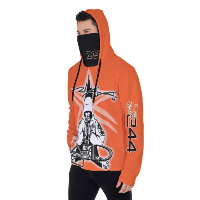 Men's Heavy Fleece Hoodie With Mask - 2GS - AGG - ORG - Image 3