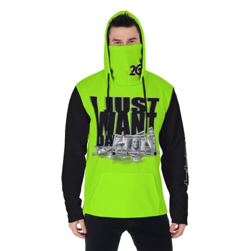 Men's Heavy Fleece Hoodie With Mask - 2GS - MONEY - SAFETY