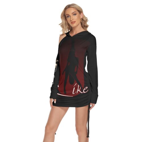One-shoulder Dress With Waist Shirring - 2GS - ULIKE - BLK