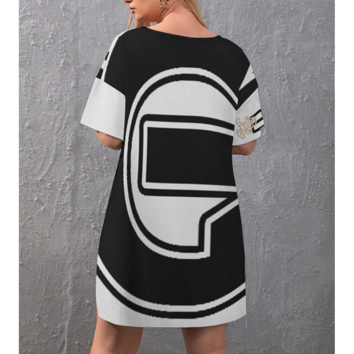 Drop-Shoulder T-Shirt with Side Split and Shorts (Plus Size) - 2GS - WHT - Image 2