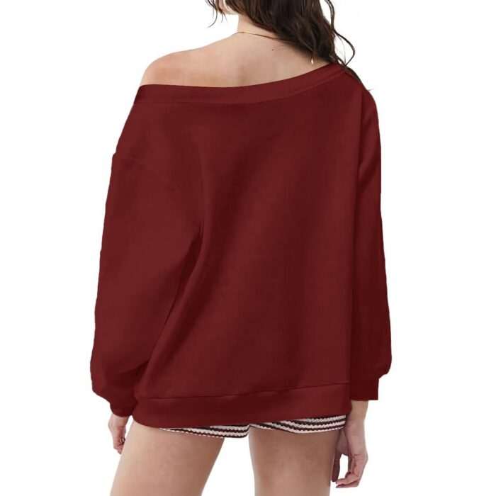 Off-Shoulder Sweatshirt with Micro-Fleece Lining - 2GS - ULIKE - Image 10