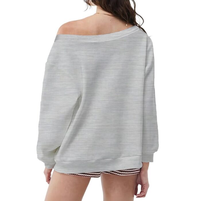 Off-Shoulder Sweatshirt with Micro-Fleece Lining - 2GS - ULIKE - Image 6