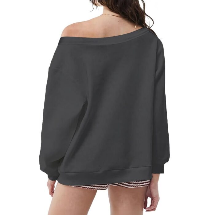 Off-Shoulder Sweatshirt with Micro-Fleece Lining - 2GS - ULIKE - Image 12