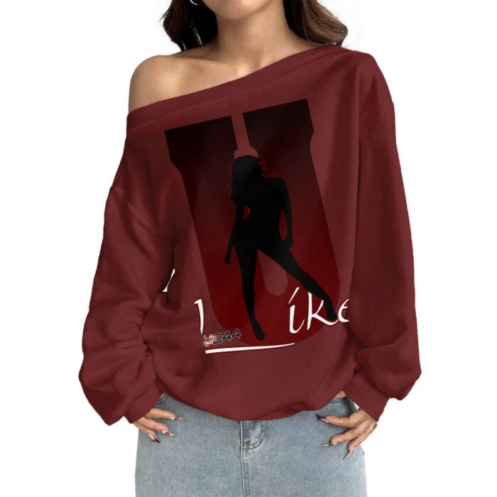 Off-Shoulder Sweatshirt with Micro-Fleece Lining - 2GS - ULIKE - Image 9
