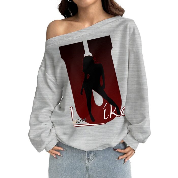 Off-Shoulder Sweatshirt with Micro-Fleece Lining - 2GS - ULIKE - Image 7