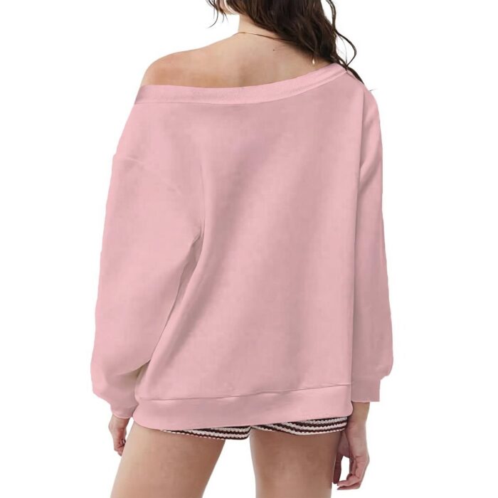 Off-Shoulder Sweatshirt with Micro-Fleece Lining - 2GS - ULIKE - Image 8
