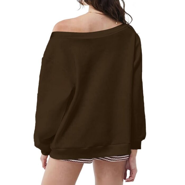 Off-Shoulder Sweatshirt with Micro-Fleece Lining - 2GS - ULIKE - Image 14