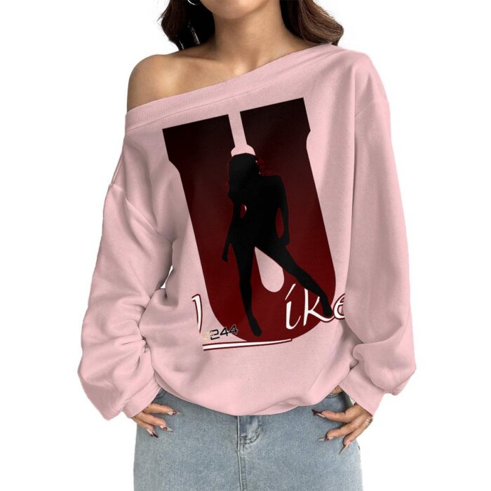 Off-Shoulder Sweatshirt with Micro-Fleece Lining - 2GS - ULIKE - Image 5