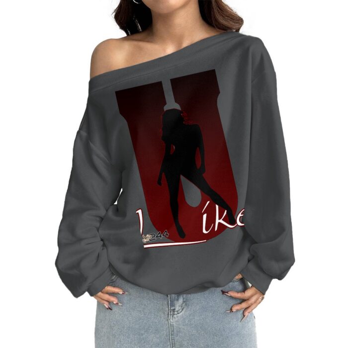Off-Shoulder Sweatshirt with Micro-Fleece Lining - 2GS - ULIKE - Image 11