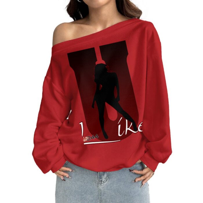 Off-Shoulder Sweatshirt with Micro-Fleece Lining - 2GS - ULIKE - Image 15