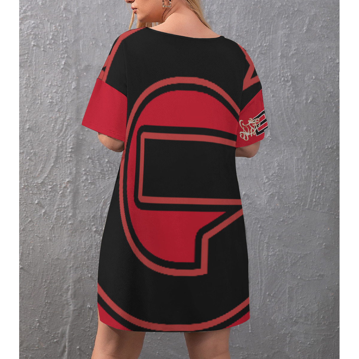 Drop-Shoulder T-Shirt with Side Split and Shorts (Plus Size) (2GS) RD