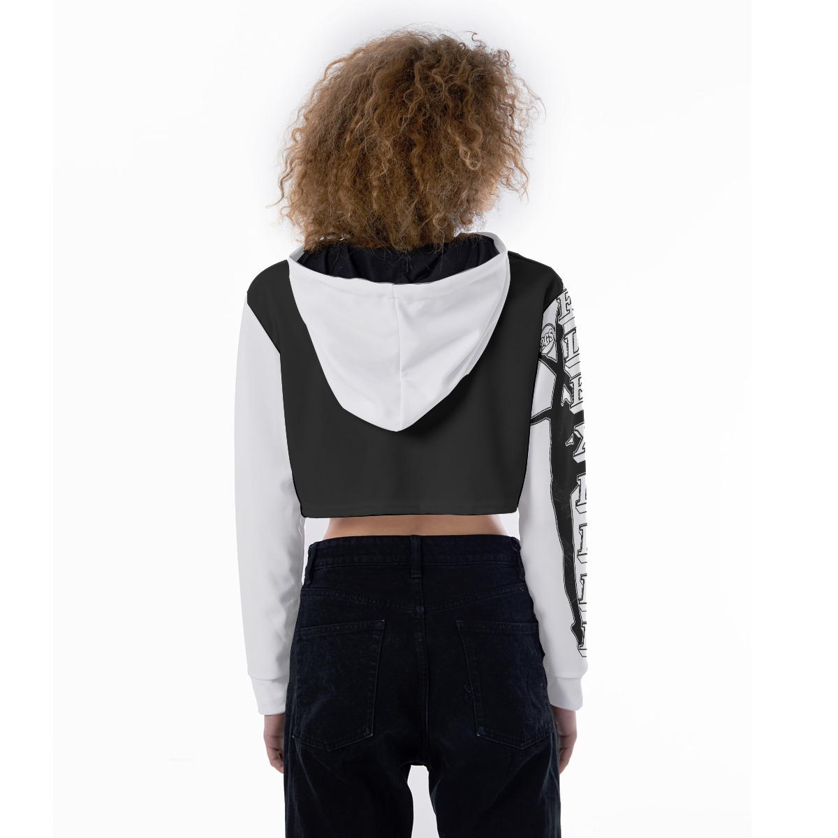 Crop Top Hoodie (2GS-FLEXIBLE) BLK/WHT