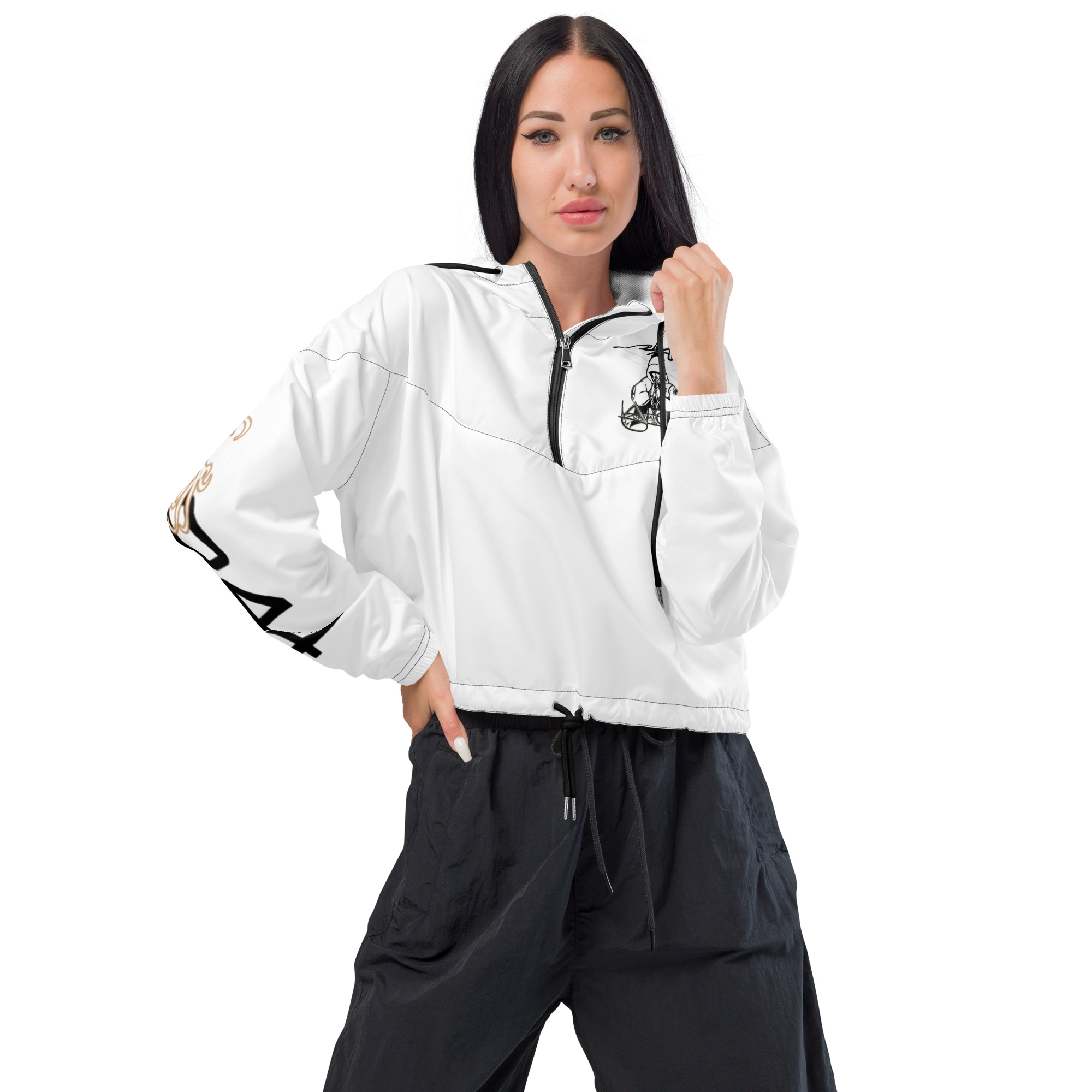 Cropped Windbreaker (2GS-AGGSTATE) WHT
