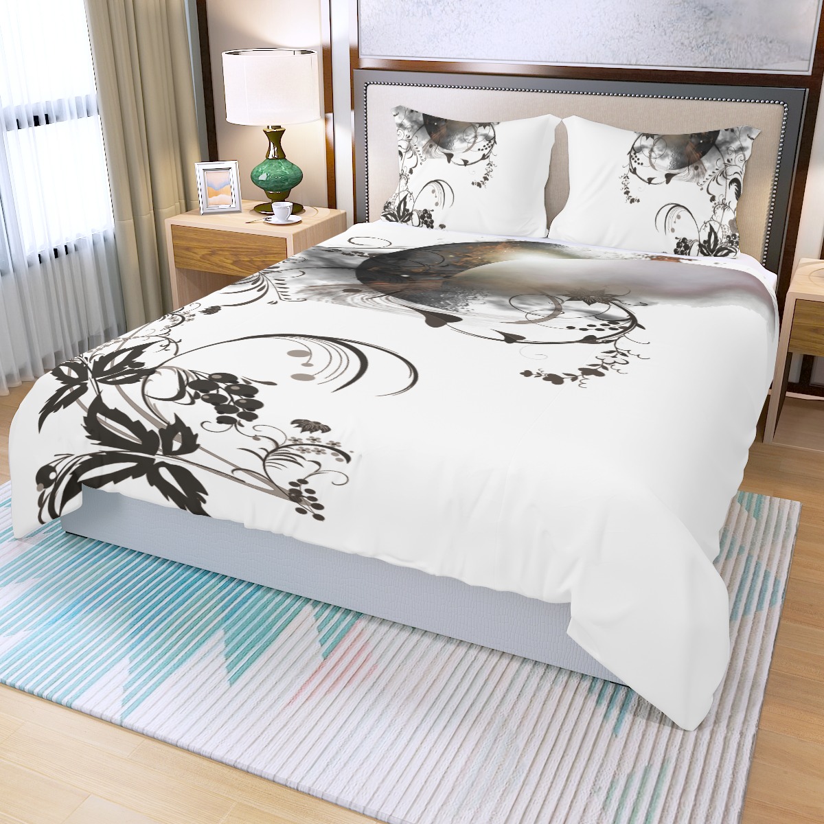Three Piece Duvet Bedding Set – 2GS (MOON) WHT - Image 6