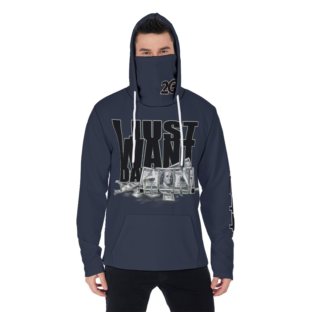 Men's Heavy Fleece Hoodie With Mask - MONEY NV