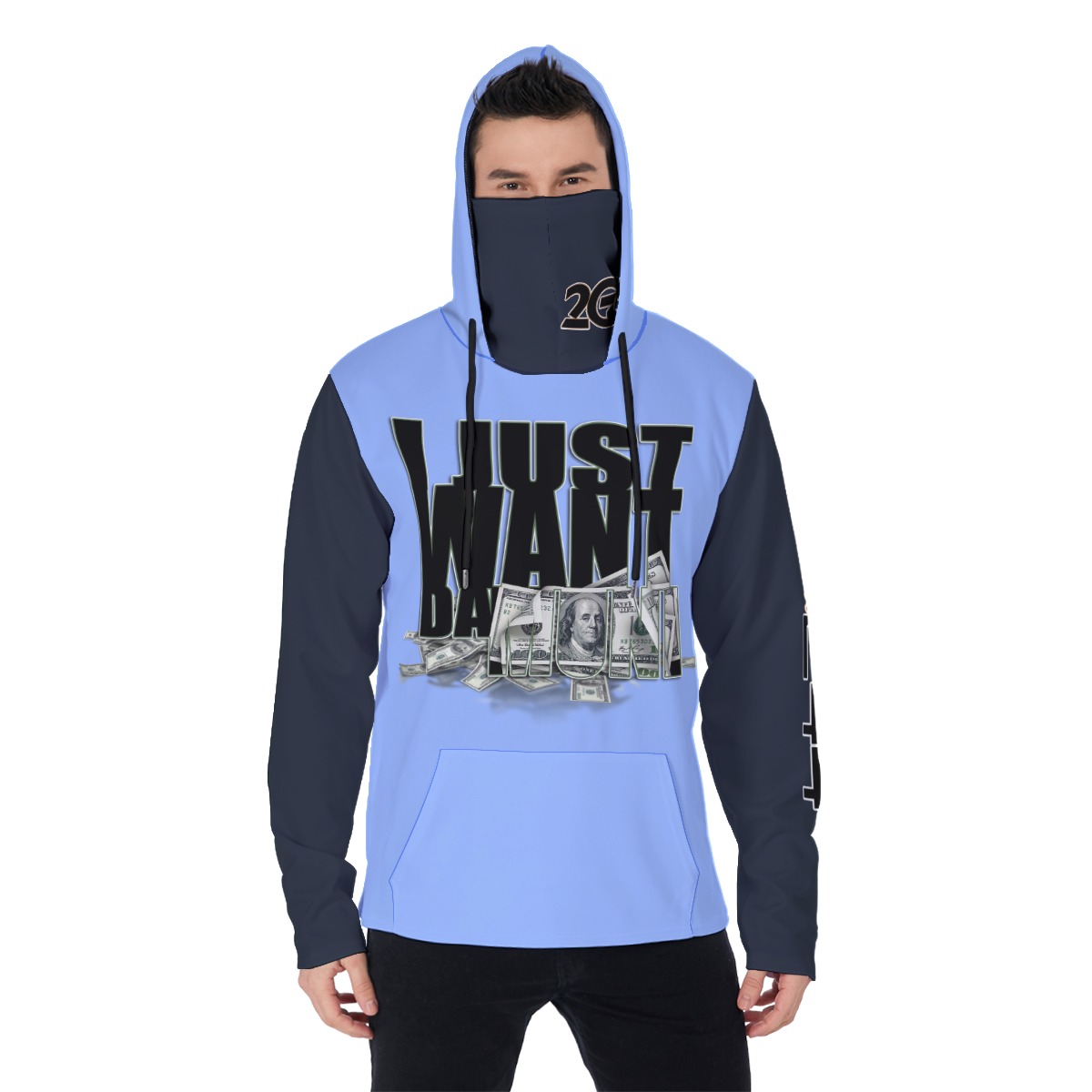 Men's Heavy Fleece Hoodie With Mask - 2GS MONEY CAROLINA