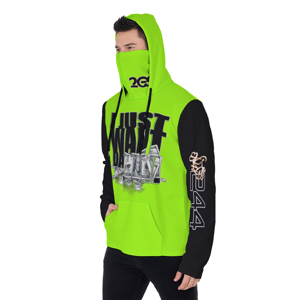 Men's Heavy Fleece Hoodie With Mask - 2GS MONEY SAFETY - Image 3