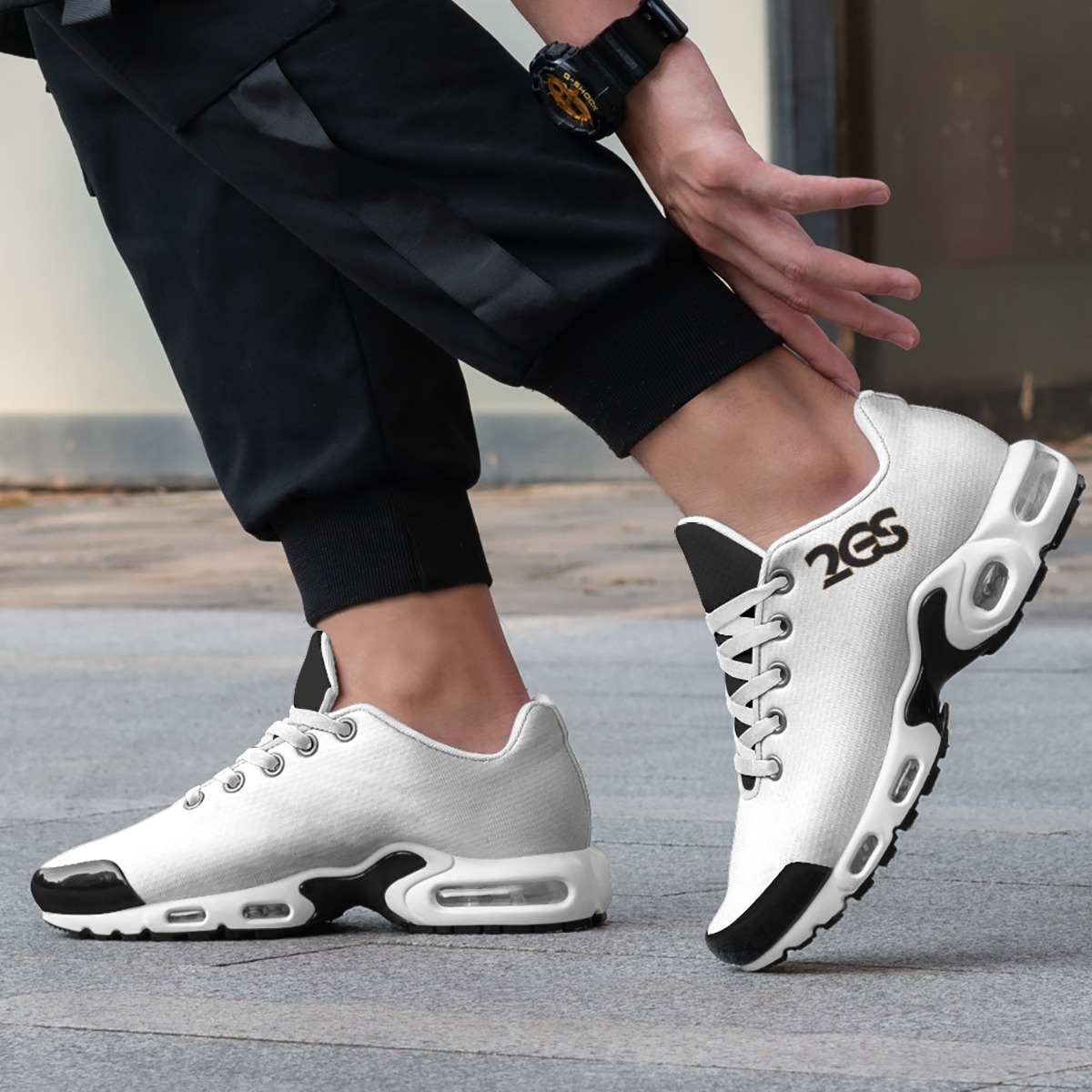 Men's Air Cushion Sports Shoes - 2GS WHT
