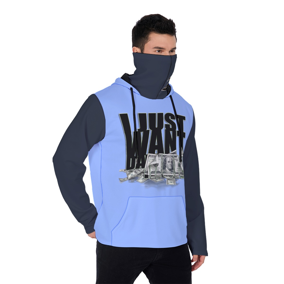 Men's Heavy Fleece Hoodie With Mask - 2GS MONEY CAROLINA - Image 2