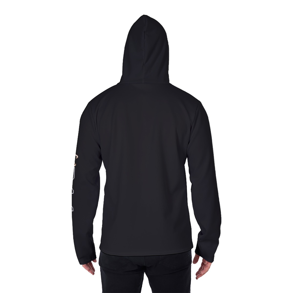 Men's Heavy Fleece Hoodie With Mask - MONEY BLK - Image 4