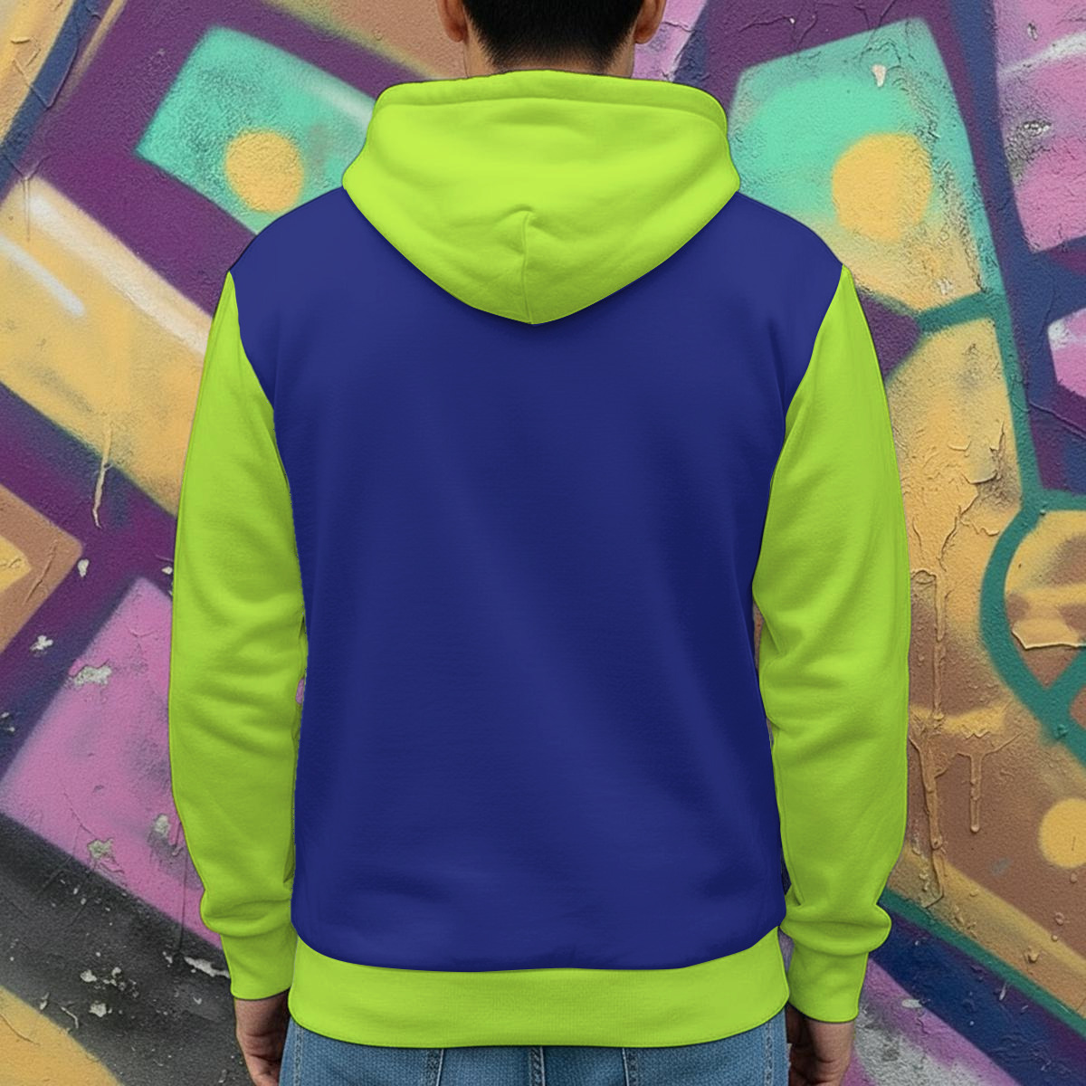 Men's Heavy Fleece Zip Up Hoodie - 2GS SAFETY BLU/GRN - Image 2