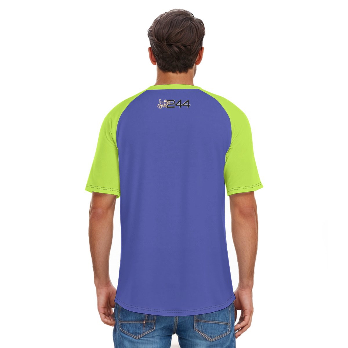 All-Over Print Men's O-neck Short Sleeve T-shirt - 2GS AGG SAFETY BLU/GRN - Image 4